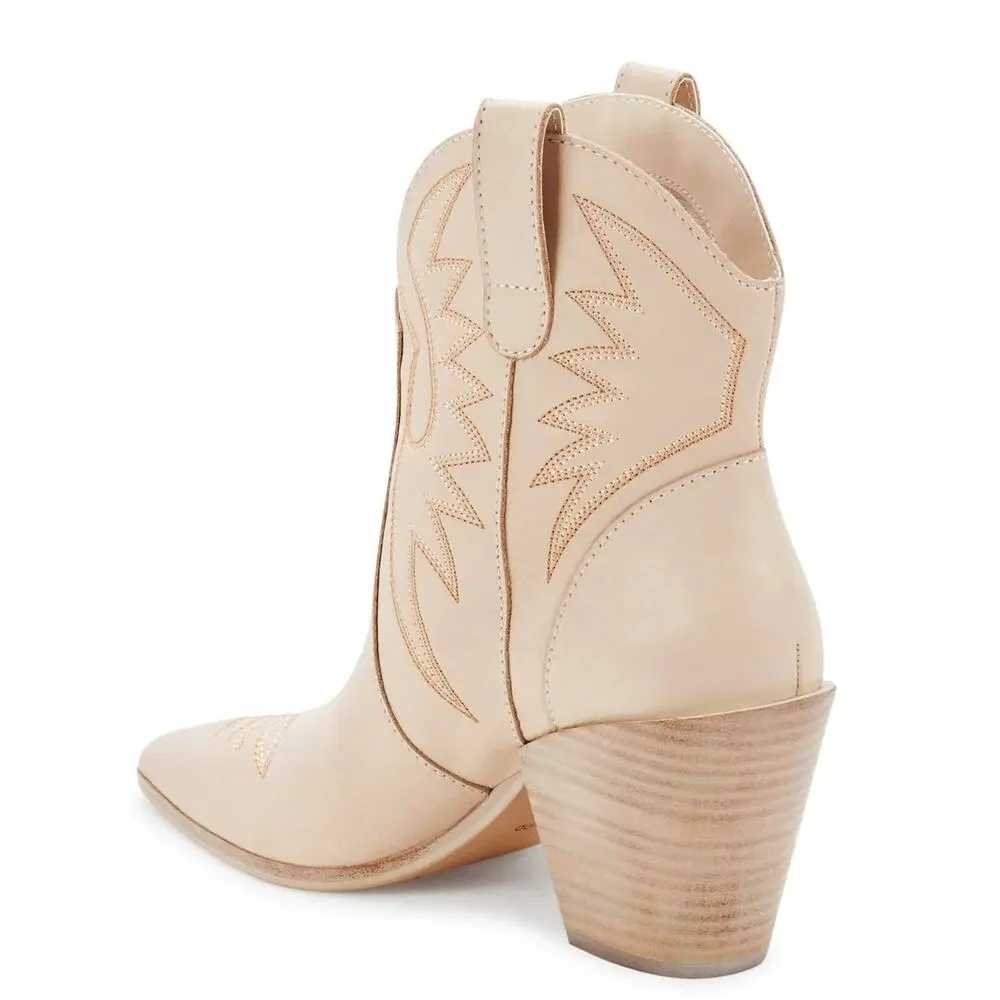 NWT Mi.iM Women's Nina Embroidered Western  Cowboy Ankle Booties - Picture 6 of 9